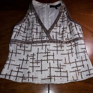 Carmen Marc Valvo Dressy Bronze Sequins Top